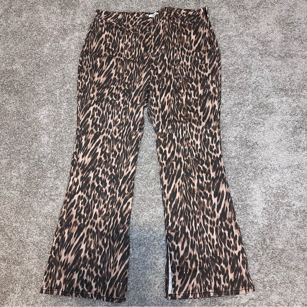 Animal Print Flare Jeans, Size 20